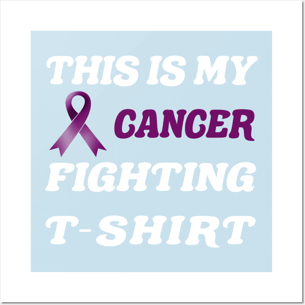 pancreatic Cancer purple Ribbon Fighting Wall Art by MarYouLi